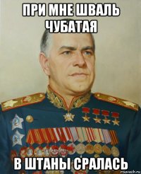 при мне шваль чубатая в штаны сралась