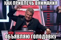 как привлечь внимания объявляю голодовку
