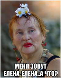  меня зовут елена-елена..а что?
