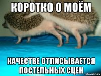 коротко о моём качестве отписывается постельных сцен