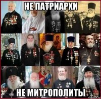 не патриархи не митрополиты