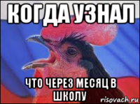 когда узнал что через месяц в школу