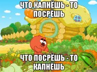 что капнёшь - то посрёшь что посрёшь - то капнёшь