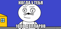 когда у тебя 1000 долларов