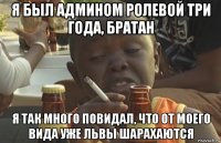 я был админом ролевой три года, братан я так много повидал, что от моего вида уже львы шарахаются