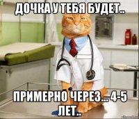 дочка у тебя будет.. примерно через... 4-5 лет..