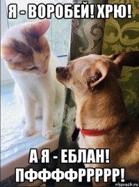 я - воробей! хрю! а я - еблан! пффффррррр!