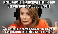 и это часто происходит? прямо в жопу кокс засовывают? удивительно! я всегда думала, что они едут садовниками работать - кусты обрезать