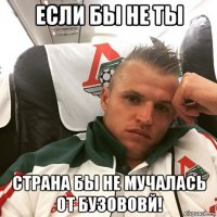 если бы не ты страна бы не мучалась от бузововй!