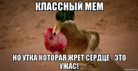 классный мем но утка которая жрет сердце - это ужас!