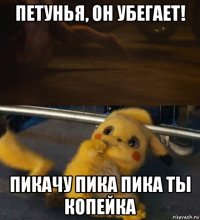 петунья, он убегает! пикачу пика пика ты копейка
