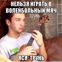 нельзя играть в волейбольный мяч яся: трунь