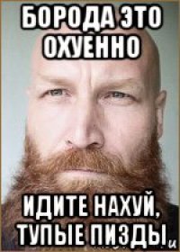 борода это охуенно идите нахуй, тупые пизды