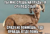 ты мне срёшь на грудь... я сру под себя! сразу не поймёшь - где правда, а где ложь . . .