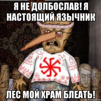 я не долбослав! я настоящий язычник лес мой храм блеать!