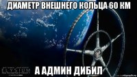 диаметр внешнего кольца 60 км а админ дибил