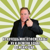  не хочешь мне отфеменать? ну и фемени одна! феменюшка...
