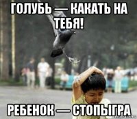 голубь — какать на тебя! ребенок — стопыгра