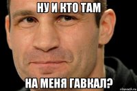 ну и кто там на меня гавкал?
