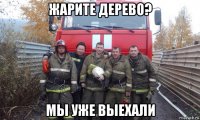 жарите дерево? мы уже выехали