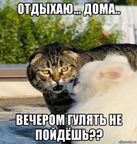 отдыхаю... дома.. вечером гулять не пойдёшь??