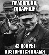 правильно, товарищи из искры возгорится пламя