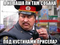 а не ваша ли там собака под кустиками присела?
