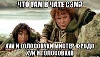 что там в чате сэм? хуи и голосовухи мистер фродо хуи и голосовухи