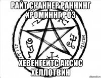 райт сканнер раннинг хроминнг роз хевенгейтс аксис хеллотвин