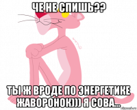че не спишь?? ты ж вроде по энергетике жаворонок))) я сова...