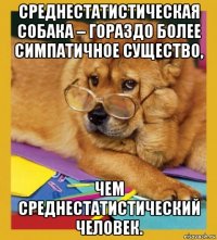 среднестатистическая собака – гораздо более симпатичное существо, чем среднестатистический человек.