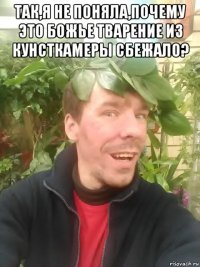 так,я не поняла,почему это божье тварение из кунсткамеры сбежало? 
