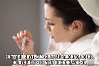  за тепло внутри меня тебе спасибо, осень. но лучше б это был коньяк, а не 38.