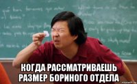  когда рассматриваешь размер бориного отдела