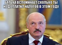 батька вспоминает сколько ты не доплатил налогов в этом году 