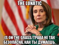 the lunatic is on the grass/трава не так безопасна, как ты думаешь.