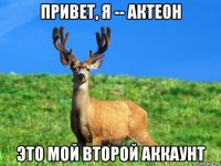 привет, я -- актеон это мой второй аккаунт