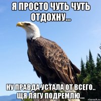 я просто чуть чуть отдохну... ну правда устала от всего.. щя лягу подремлю...