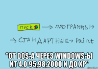  "от dos-a через windows-ы nt 4.0 95,98,2000 и до xp"