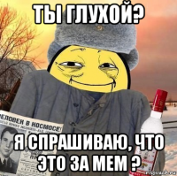 ты глухой? я спрашиваю, что это за мем ?