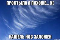 простыла я похоже... ((( кашель нос заложен