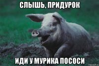 слышь, придурок иди у мурика пососи
