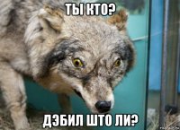 ты кто? дэбил што ли?