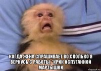  когда жена спрашивает во сколько я вернусь с работы. *крик испуганной мартышки