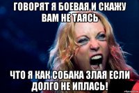 говорят я боевая и скажу вам не таясь что я как собака злая если долго не иплась!