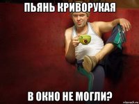 пьянь криворукая в окно не могли?