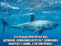  эта рыбка проглотит вас целиком...немножко испугает, немножко поиграет с вами...а потом привет