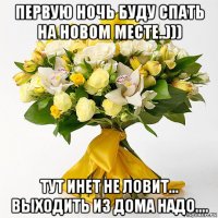 первую ночь буду спать на новом месте..))) тут инет не ловит... выходить из дома надо....