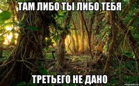 там либо ты либо тебя третьего не дано
