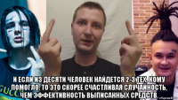 и если из десяти человек найдется 2-3 тех, кому помогло, то это скорее счастливая случайность, чем эффективность выписанных средств.